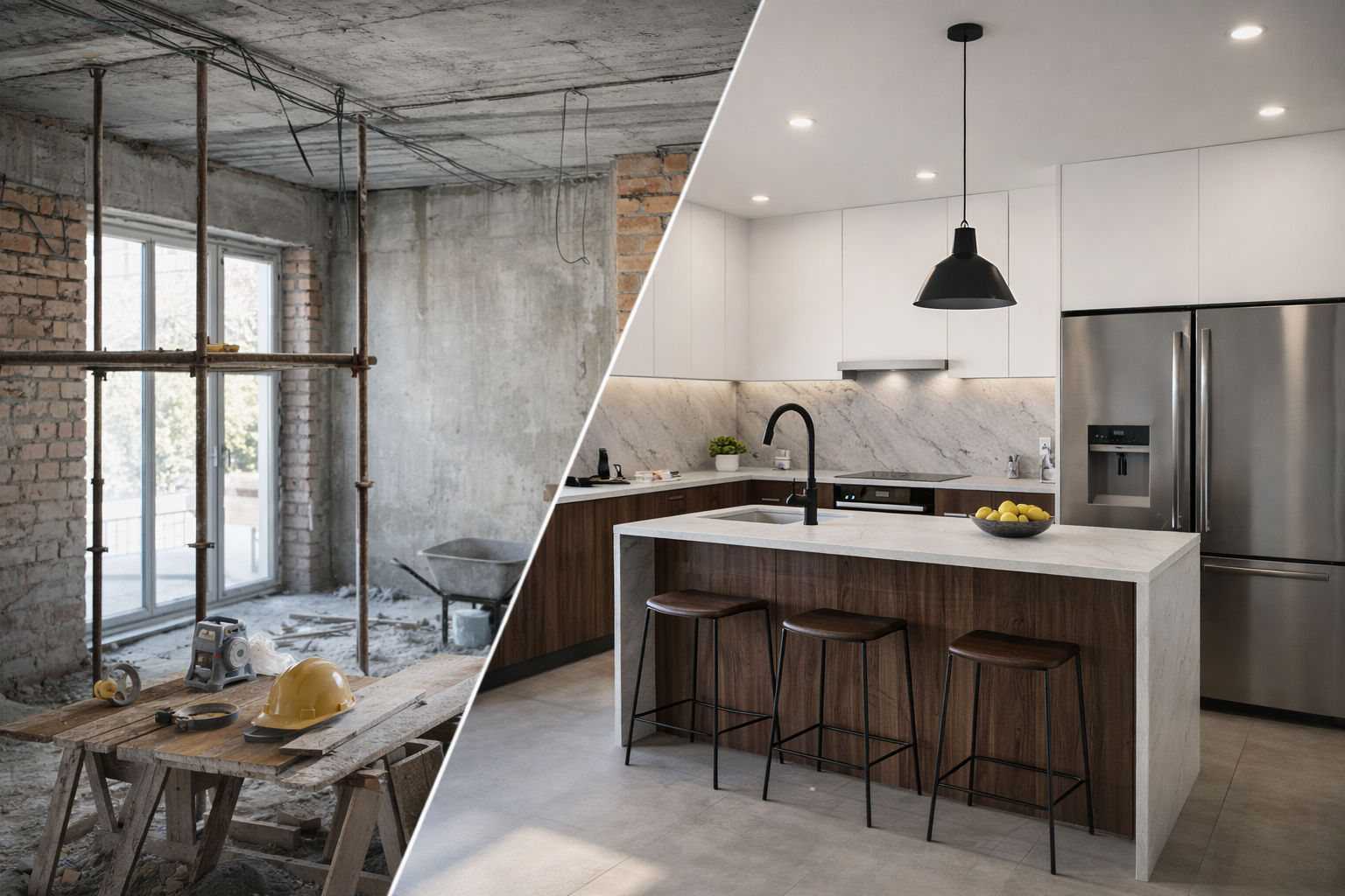 Küche Vorher-Nachher Vergleich