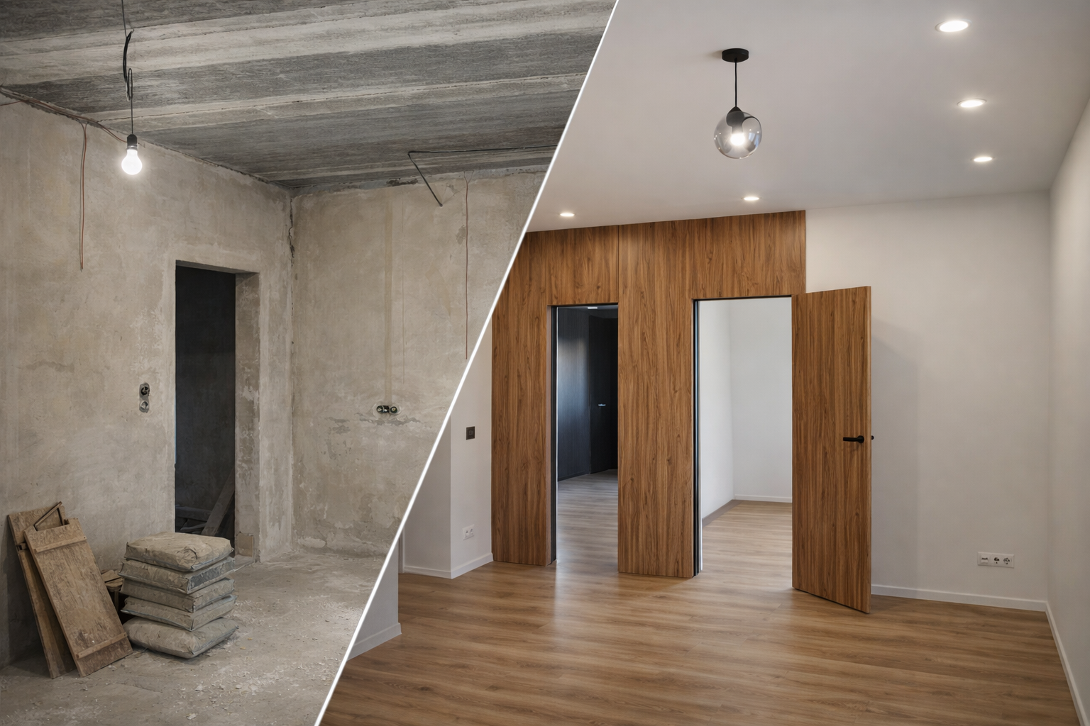 Innenausbau Vorher-Nachher Vergleich